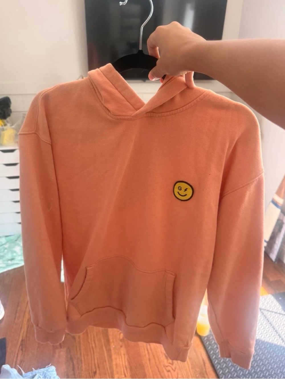 Womans Peach Hooded Sweatshirt Gilly Hicks